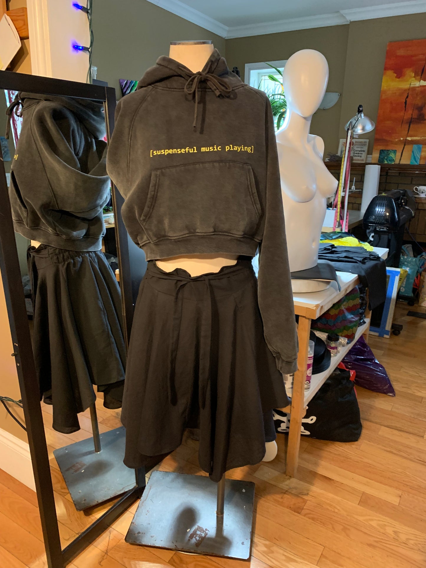 Dystopian Cropped Hoodie